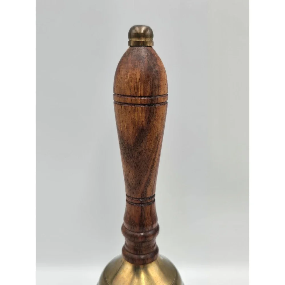 Captains Bell Nautical Unisex OS Gold Good Vintage Brass‎ Wood Handle